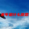 来年是什么意思(07/02更新)